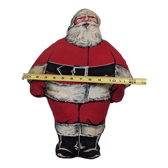 Vintage Santa Claus Mid Century Christmas Cloth Pillow 19" Tall 1930s - Picture 7 of 7